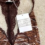 Free People NWT  Lauren Bralette Animal Print Brown/Sand Combo - XS Photo 1