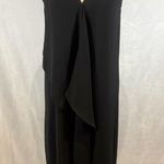 White House | Black Market  black cascading ruffle asymmetrical midi dress size 4 Photo 1