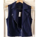 Sanctuary NWT Navy Tencel Moto Vest- Sz S Photo 5