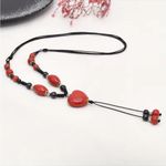 Bohemian Style Rust Color Heart Beads Ceramic‎ Adjustable Retro Design Necklace Black Photo 4