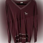 PINK - Victoria's Secret PINK Victoria’s Secret V Neck Long Sleeve BLING Tshirt Size Large Photo 2