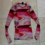 PE Nation Pink Multicolored Swirl Longsleeve Mesh Shirt Sz Small Photo 0