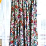 cupio  Womens Skirt Sz M White Floral Colorful Butterflies Flowers Silky Maxi NEW Photo 2