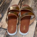 MIA  Metallic Gold Slide Sandals Photo 1