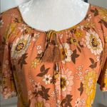Alt Daly Chic Floral Dress in Peach, orange, brown, yellow floral Orange Size L Photo 5