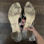 Vintage calico leather snakeskin pattern strappy block heel sandal shoe White Size 7.5 Photo 7