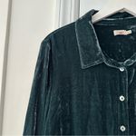 Genevieve Faherty Green Emerald Button Up Collar Relaxed Blouse Vintage Silk XL Photo 6