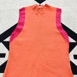 Anthropologie Current Air x Ribbed Mock Neck Sweater Tank Orange & Pink Small Photo 5