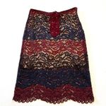 Moon River ASOS Lace Overlay Lace Up Pencil Skirt Photo 0