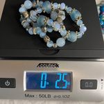Handmade Beaded Bracelet Trio Ocean Blues Sea Glass Metals Multi Size Beads Blue Photo 5