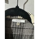 SIONI Women's Medium Plaid Knit Cardigan Sweater Shawl Collar Pocketed Black Photo 5