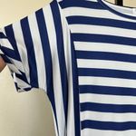 Nautical Blue White Stripe Drop Waist Soft Stretchy Casual Relaxed Fit Comfy Size M Photo 4