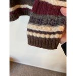 Eastern Mountain Sports EMS Long Sleeve Wool Striped V-Neck Pullover Sweater Gray Women's Small Vintage Photo 4