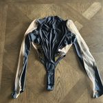 MUGLER Panelled Long Sleeve Illusion Mesh Cut Out Bodysuit Top, Size 44. $975 Black Photo 5