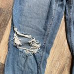 American Eagle  Outfitters Comfort Stretch Distressed Blue High Rise Mom Jeans 10 Photo 6