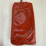 TANO Vintage Red Soft Leather Zip Around Wallet Distressed Magnetic Photo 2