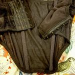 Urban Outfitters UO Out From Under Lovestruck Square Neck Black Lace Corset | Small Photo 8