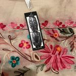 Floral Embroidered Cream Shawl OS Pink Photo 4