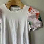 Tanya Taylor NEW Simone Top Size Large White Watercolor Puff Short Sleeve Photo 1