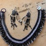 Beaded Cleopatra Chocker Necklace Set Purple Photo 0