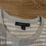 Brooks Brothers Gray Shimmer - Blue/White Stripe - Ribbed Sweater Top - Medium Photo 3