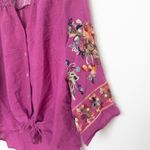 Fig and Flower Womens Top Size M Fuscia Lace Embroidered Boho Hippie Summer Pink Size M Photo 4