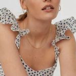 H&M Linen Blend Polka Dot White Blouse Size L Photo 8