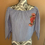 Miley + Molly blue striped shirt size S Photo 0