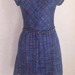 Lila Rose Lily Rose cap sleeve blue belted dress Size Small, NWT Photo 0