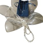 Blue Nile Freshwater Pearl Strand Necklace 52 Inches Extra Long Vintage Knotted White Photo 1