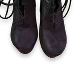Shi by Journeys Black Lace Up Wedge Faux Suede Booties Sz 5 Photo 5