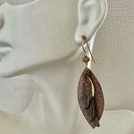 Boho Feather Drop Earrings with Patina Copper & Mixed Metal Charms Photo 1