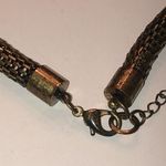 Brass Tone CZ Rhinestones V Pendant Hollow Snake Chain Necklace Photo 6