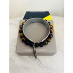 Nautica  Tiger Eye Beaded Feather Charm Bracelet, Uni‎ Sex, Brown/Black, NWT Photo 12