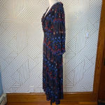 & Other Stories & Other Stories Dress Faux Wrap Midi Maxi Geometric Print Black Blue Red Size 4‎ Photo 5