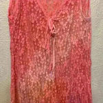 Raya Sun pink Ombre crochet lace top sz M beachy resortwear summer sheer festiva Photo 3