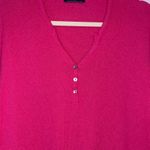 Pink Cashmere Wool Silk Blend Sweater V Neck Long Sleeve Size M Photo 4