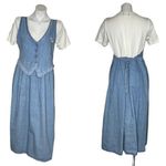 ALEXANDRA LEE Denim Jean Dress VINTAGE 80’s Light Blue White VINTAGE Size 10 Photo 8