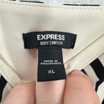 EXPRESS Women's XL Body Contour Black White Geo Print Crop Top Tank Square Neck Photo 3