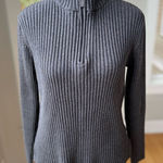 Vintage St. John’s Bay Charcoal Gray Ribbed Cotton Quarter Zip Mockneck Sweater Photo 0