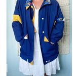 Vintage 90s preppy luxe lightweight all weather sailing jacket large size L Blue Photo 9