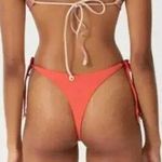 New! Set! Zulu & Zephyr Free People Tie Curve Brief Bikini, size 4‎ Orange Photo 1