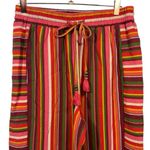 BCBG BCBGeneration‎ Striped Wide Leg Tassel Drawstring Pants M Red Size M Photo 7