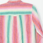 J.Crew  Womens Classic Linen Button Down Boy Shirt Rainbow Stripe Size 6 NWT Photo 6