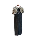 Lawrence‎ Kazar New York Silk Beaded Gown Party Dress Formal Evening Black Size L Photo 5