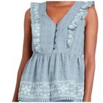 Knox Rose Ruffle Embroidered Sleeveless Top Cottagecore Size XXL NWOT Photo 0