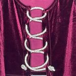 Love j  Purple Velour Open Front Metallic Silver Snake Like Closure Large Photo 1