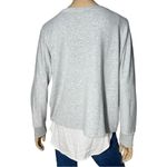 Vince  Women’s S Heather Grey Long Sleeve Twofer White Button Down Layered Top Photo 6