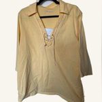 Just My Size  Butter Yellow Top V-Neck 3/4 Sleeve size 2x Photo 0