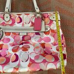 Coach Y2K Daisy Kaleidoscope Print Emma Tote Bag Pink White Large Shoulder Bag Photo 11